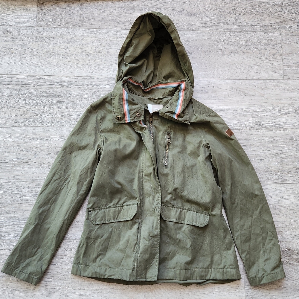Roxy Green Olive Lightning Strike Jacket Hooded Military Juniors Zipper NO SIZE